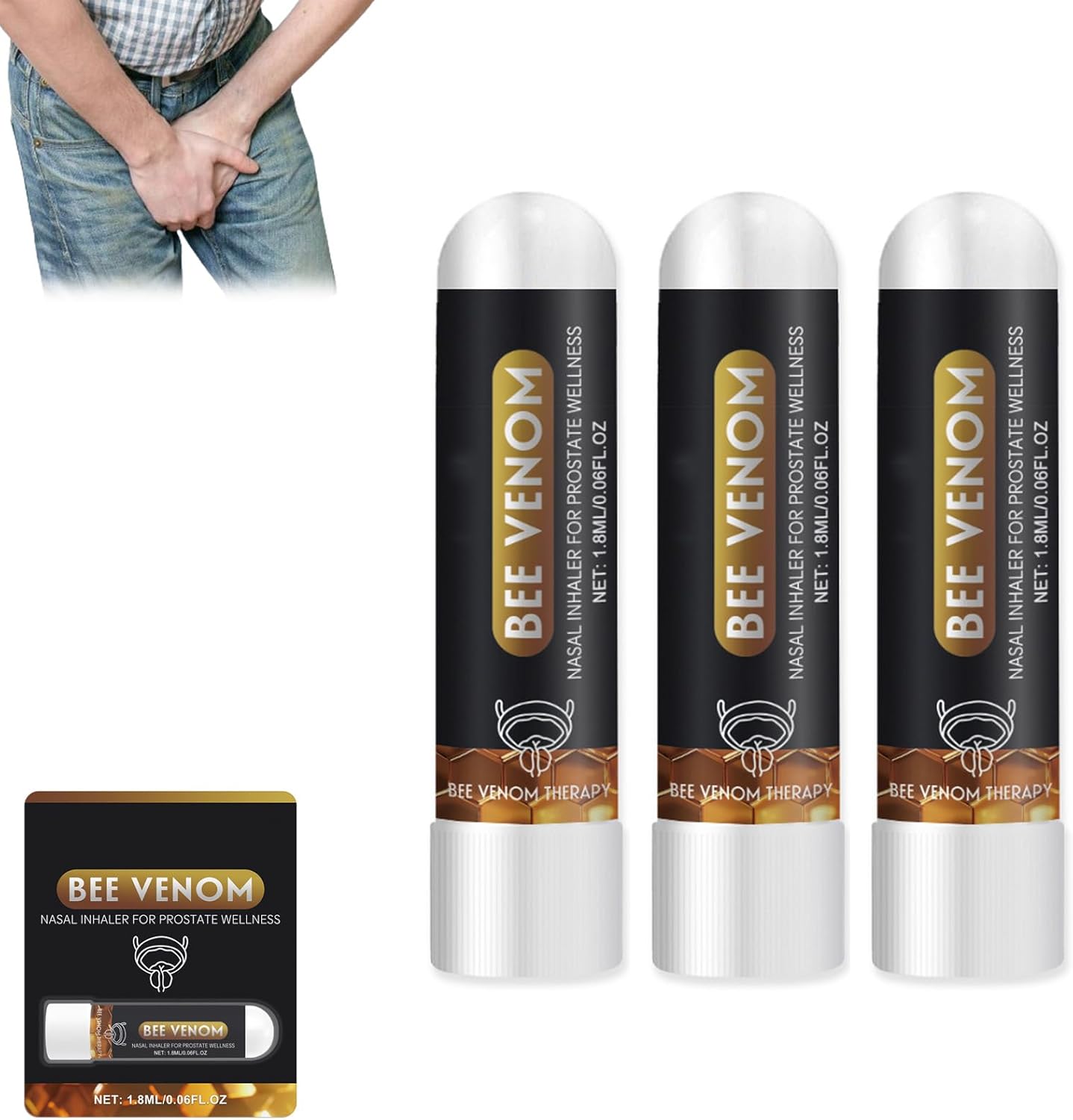 Ximonth Bee Venom Nasal Inhaler for Prostate Wellness - Stick for Men’s Circulation & Vitality Support