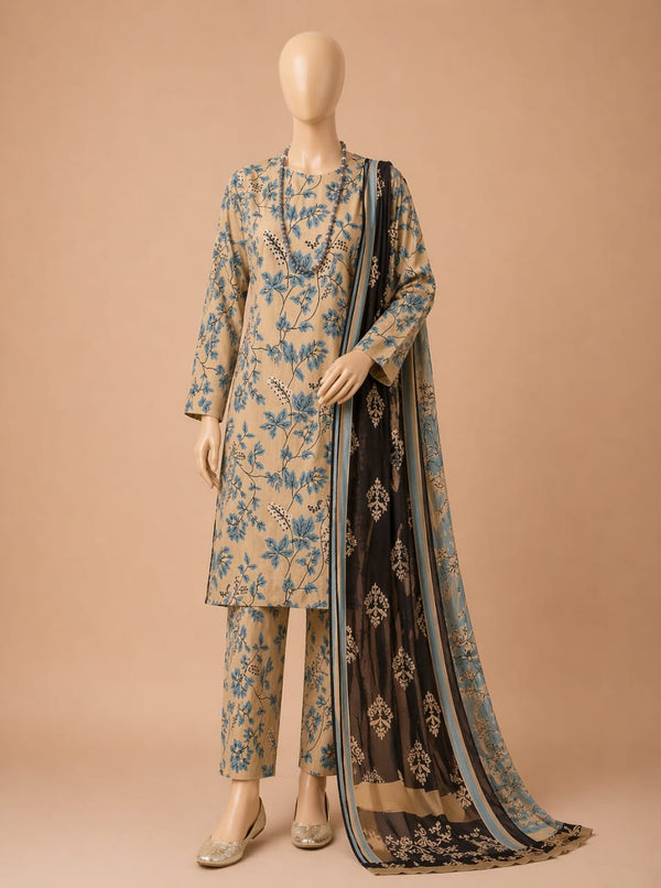 FF-01 Printed Airjet Viscous Silk 3pc W