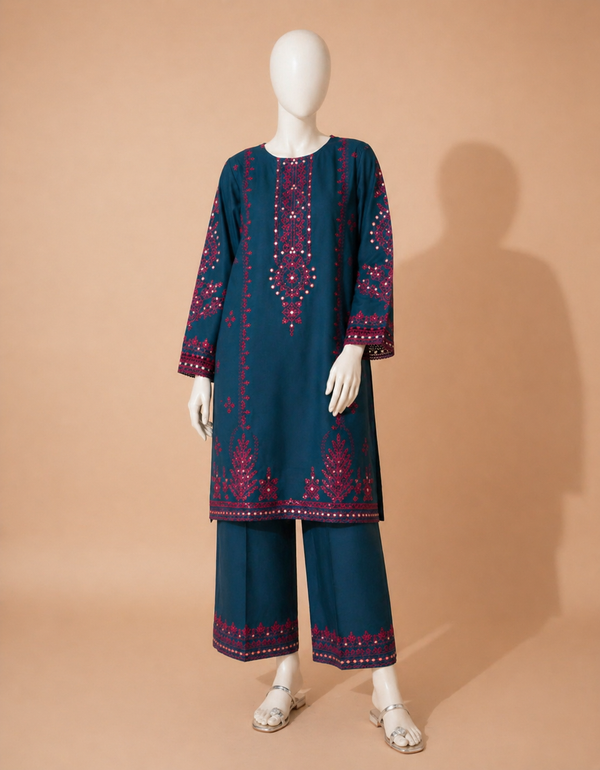 Sapphire D-909 Embroidered Dhanak 2PC