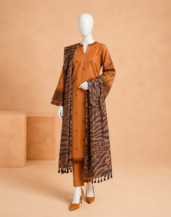Nishat CH-01 Embroidered Dhanak 3pc