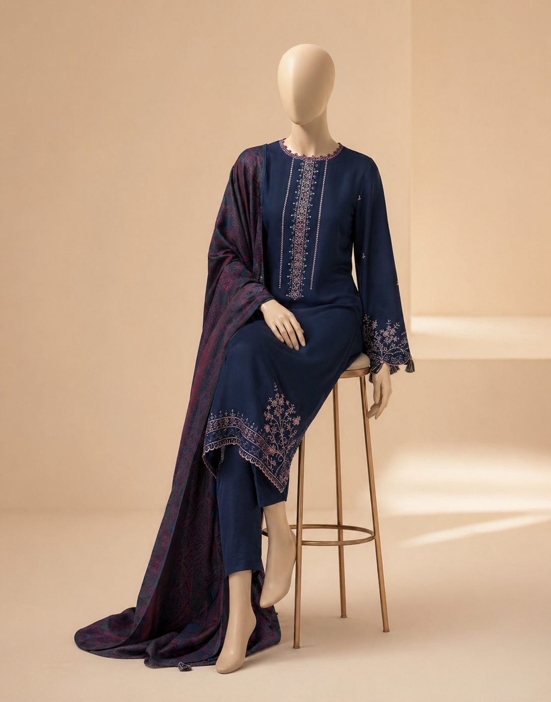 Izel Embroidered Dhanak 3PC Winter BR-84