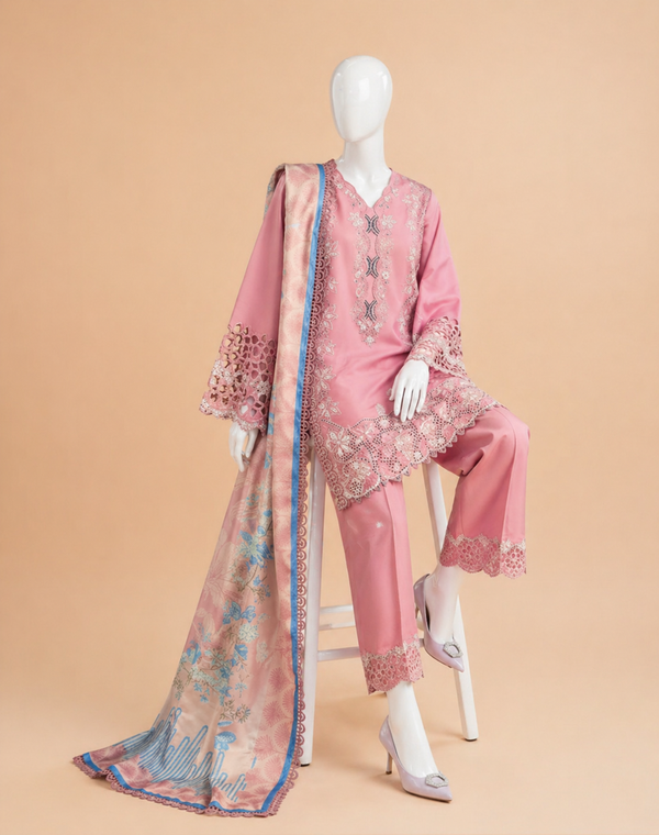 Binilyas D-143 Dhanak Embroidered 3Pc W