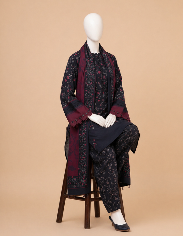 Sapphire D-801 Khaddar Printed 3PC