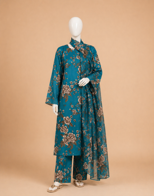 Ac-156 Shamooz Silk Printed 3PC Wt