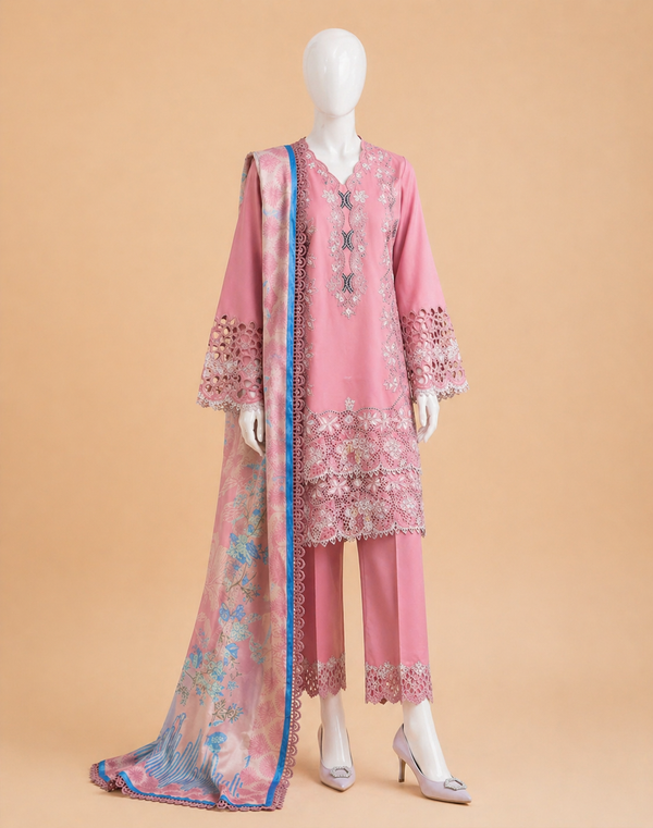 Binilyas D-143 Dhanak Embroidered 3Pc W
