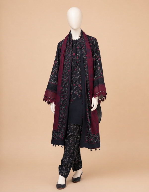 Sapphire D-801 Khaddar Printed 3PC