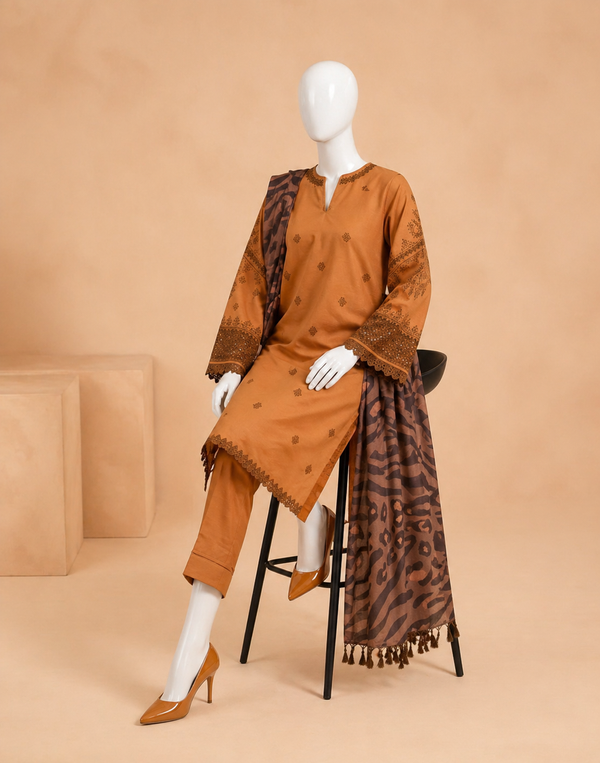 Nishat CH-01 Embroidered Dhanak 3pc