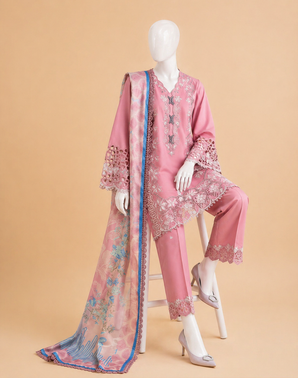 Binilyas D-143 Dhanak Embroidered 3Pc W
