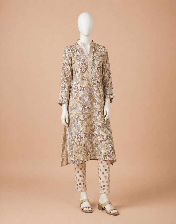 D-731 Printed Silk 2pc Wt