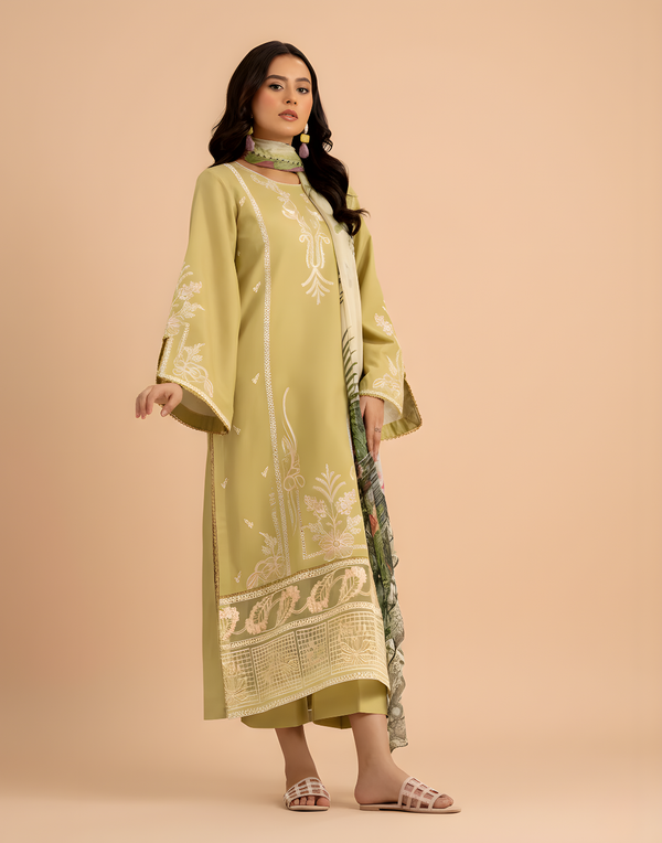 Inara Embroidered Dhanak 3PC D-07