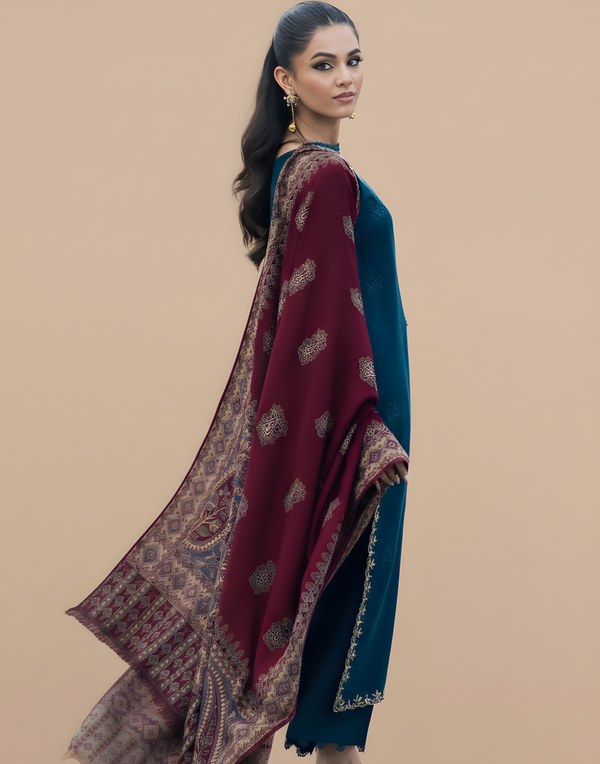 Izel Embroidered Dhanak 3PC COCO-145