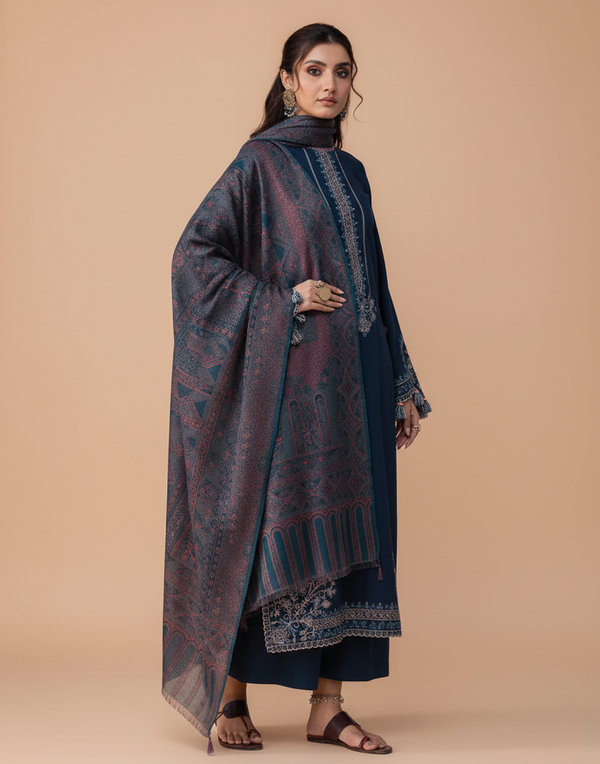 Izel Embroidered Dhanak 3PC Winter BR-84