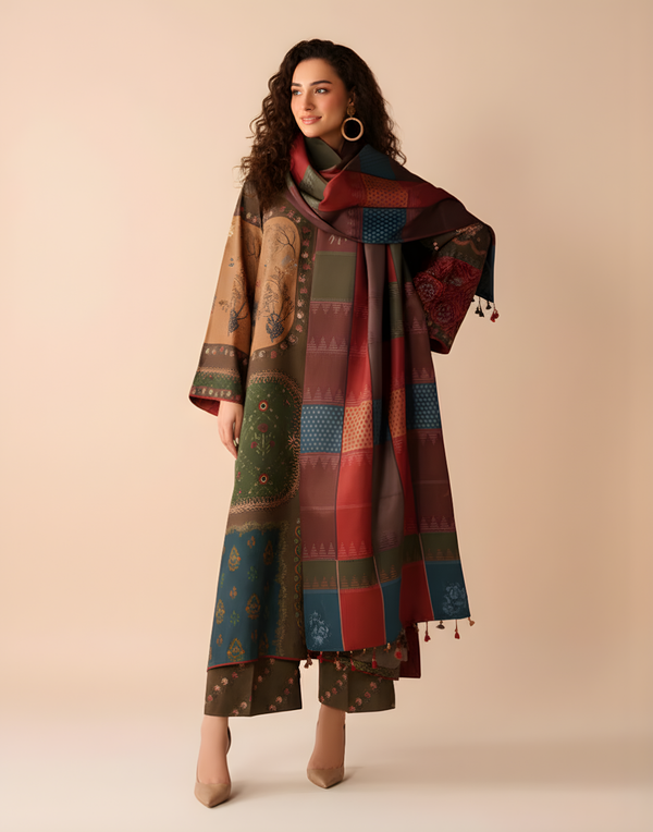 Sapphire D-2110 Khaddar Printed 3PC