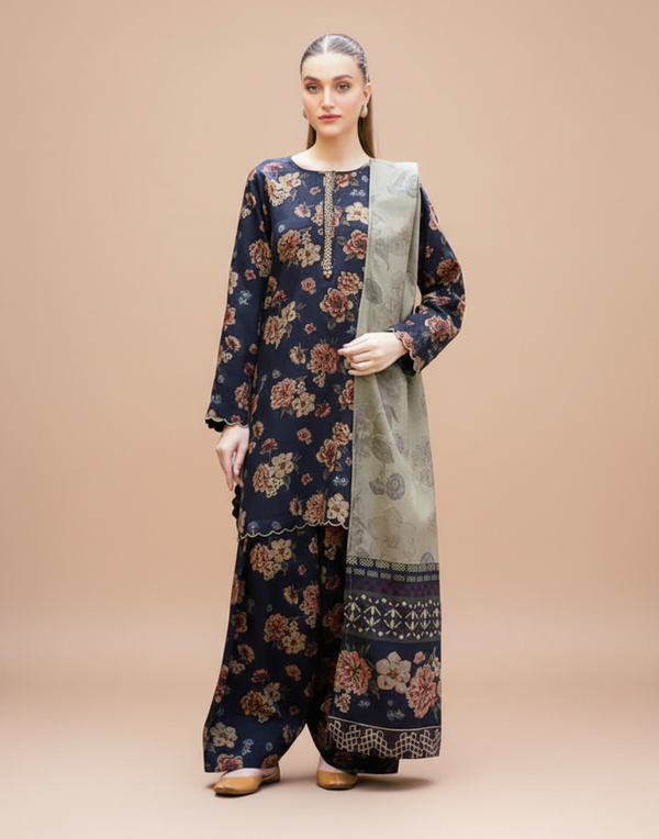 Sapphire D-8003 Circle Khaddar Printed 3PC