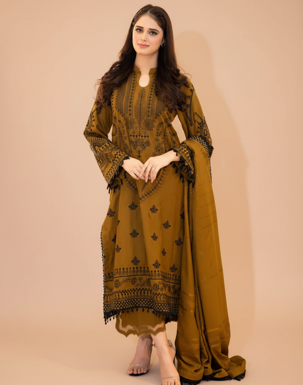 zarashahjhan Embroidered Dhanak 3PC coco-66