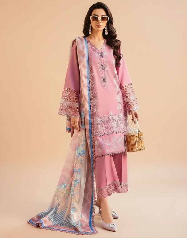 Binilyas D-143 Dhanak Embroidered 3Pc W