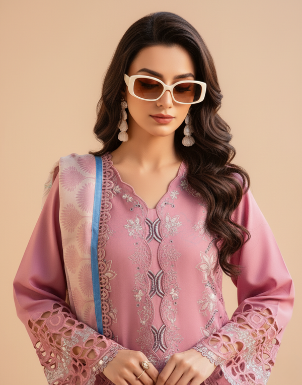 Binilyas D-143 Dhanak Embroidered 3Pc W