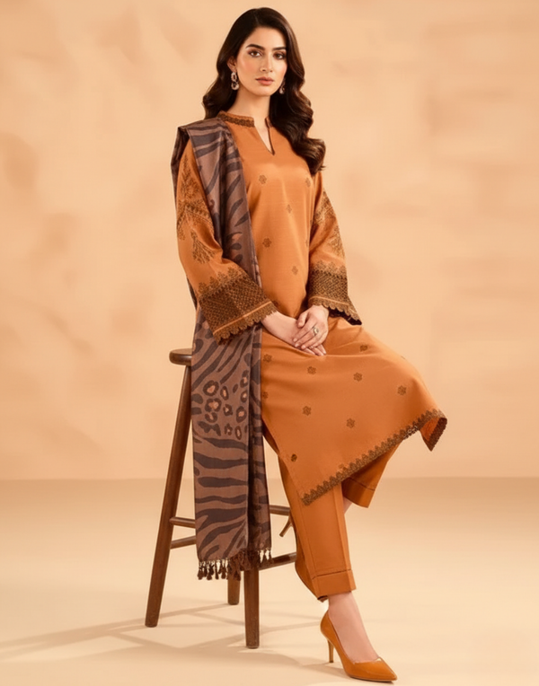 Nishat CH-01 Embroidered Dhanak 3pc