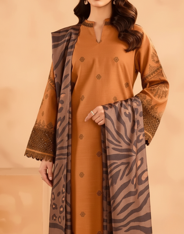 Nishat CH-01 Embroidered Dhanak 3pc