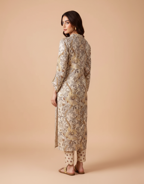 D-731 Printed Silk 2pc Wt