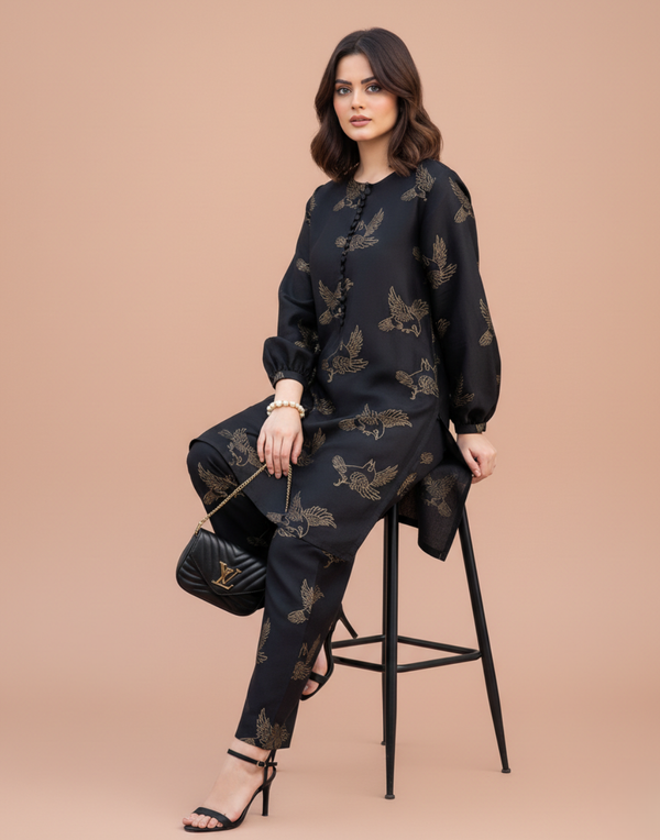 fcc-1090 Printed Airjet Viscous Silk two Piece