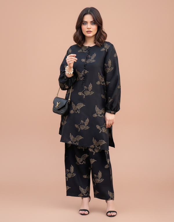 fcc-1090 Printed Airjet Viscous Silk two Piece