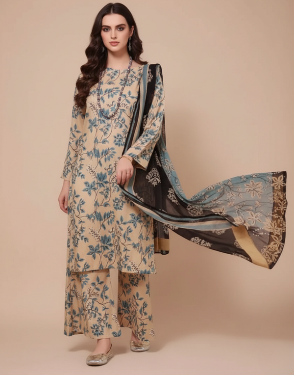 FF-01 Printed Airjet Viscous Silk 3pc W