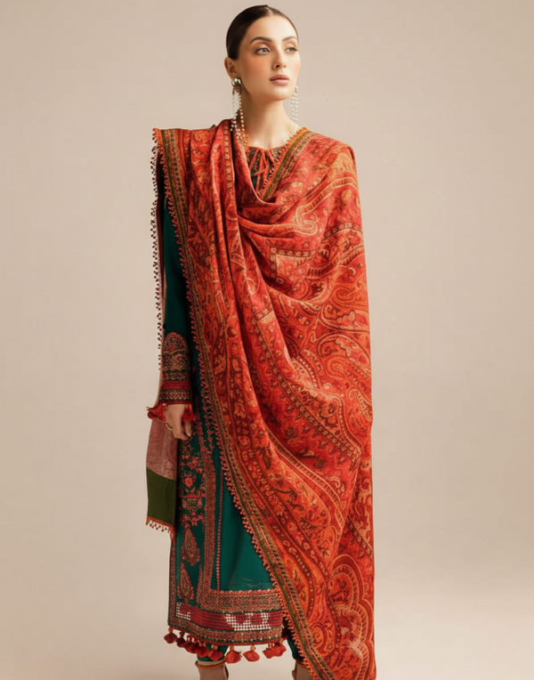 Hussain Rehar SP-01 Embroidered Lawn 3PC