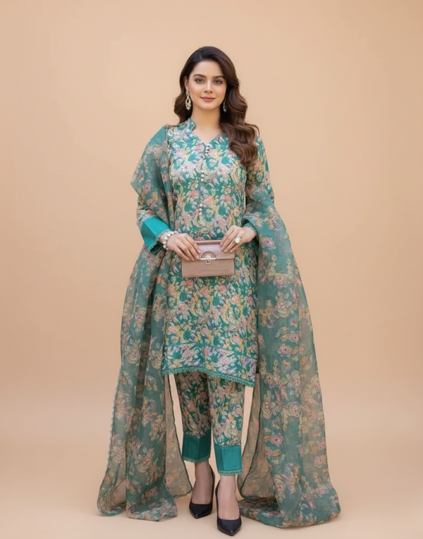 AC-03 Zinc Printed Airjet Viscous Silk Three Piece