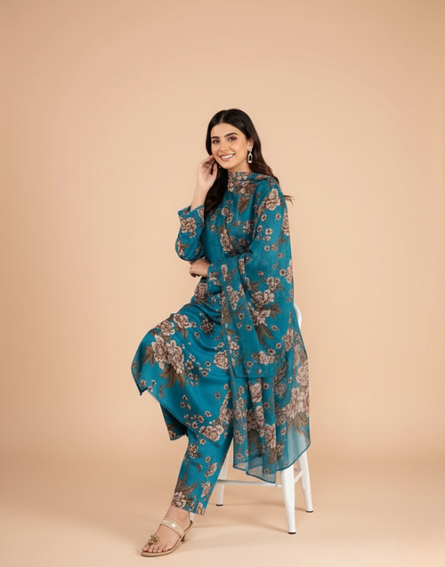 Ac-156 Shamooz Silk Printed 3PC Wt