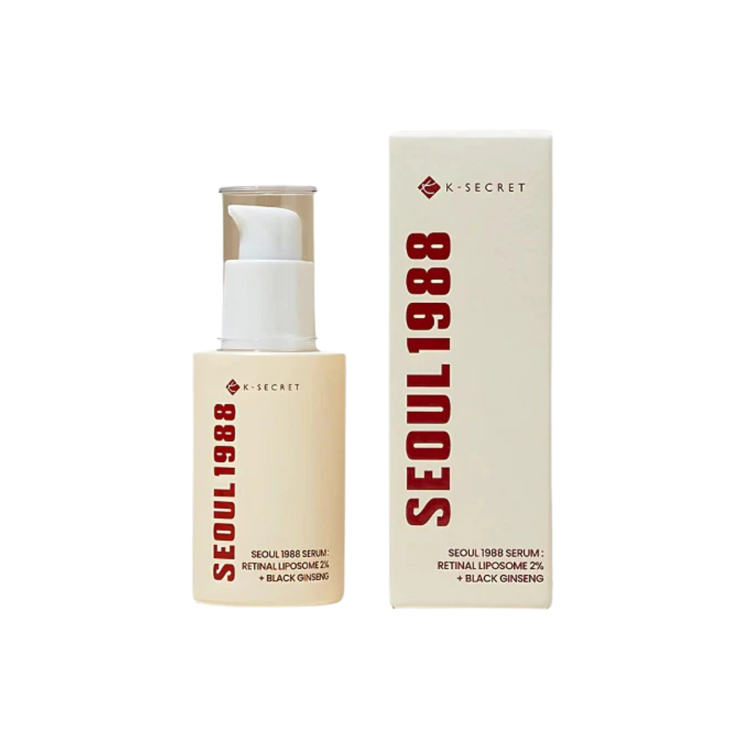 K-SECRET SEOUL 1988 Retinal Serum – 2% Advanced Retinal Liposome & 58% Black Ginseng Extract | Fine Lines & Skin Texture Refining Korean Skincare Serum