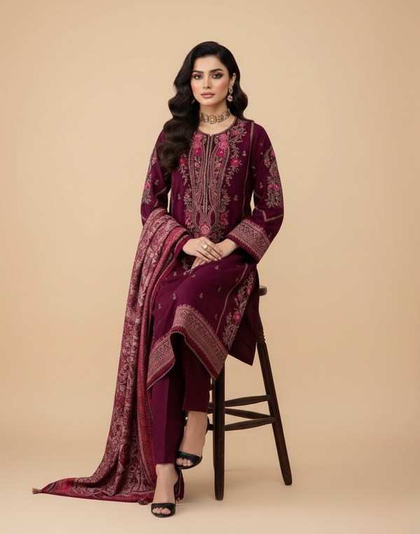 Sapphire Coco-97 Embroidered Dhanak 3PC
