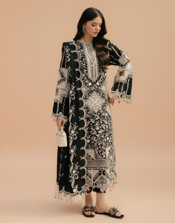 Eid Collection BIN ILYAS Embroidered lawn 3Pc BIL-06