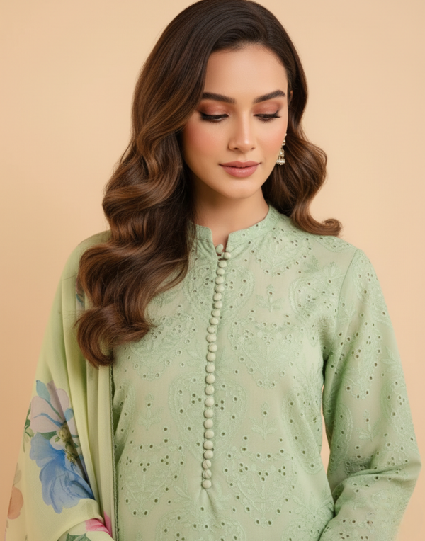 Chikenkari Embroidered lawn 3Pc COCO-51