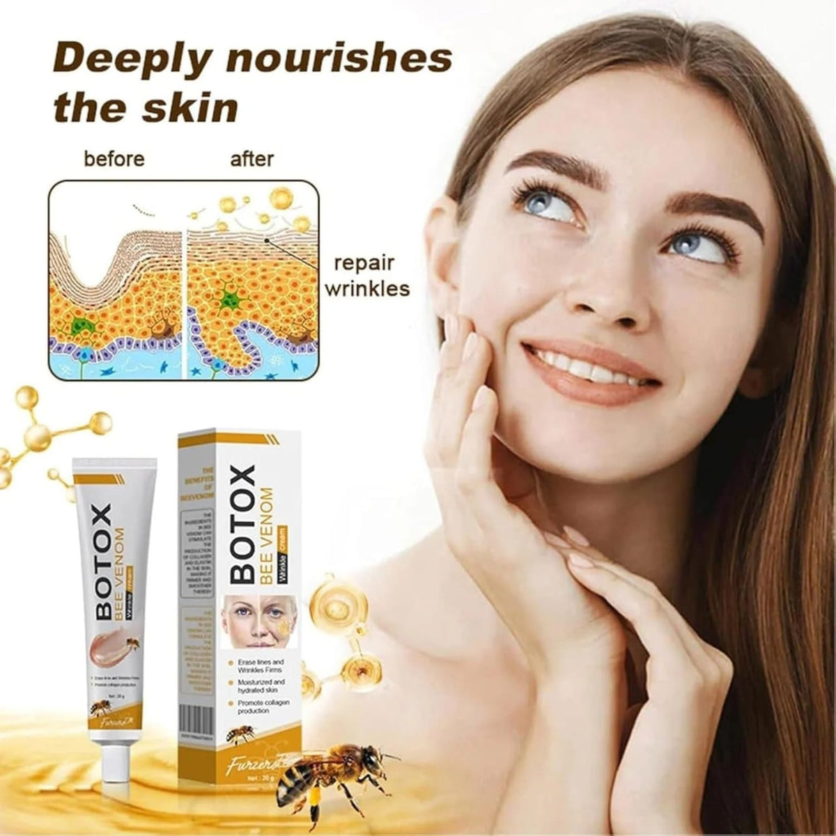 Botox Bee Venom Wrinkle Cream – Anti-Aging & Collagen Boosting Moisturizer for Firm, Tight, and Hydrated Skin