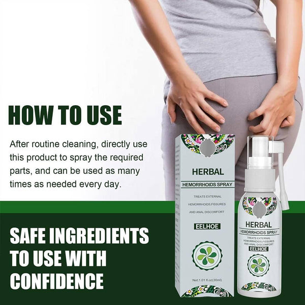 Hemorrhoid Relief Spray – Natural Herbal Soothing Treatment for Swelling, Itching & Discomfort Support