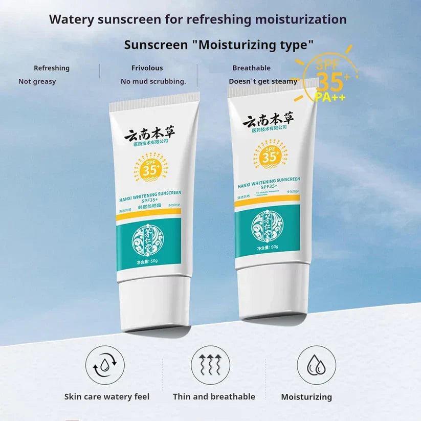 Hanxi Whitening Sunscreen SPF50+ PA+++ – UV Protection & Skin Brightening Sun Cream (50g)