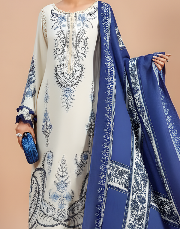 Sapphire SP-74 Lawn Embroidered 3PC