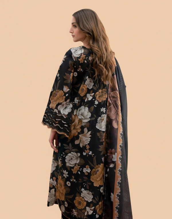 Baroque D-100 Printed 3PC suit ( khaddar )