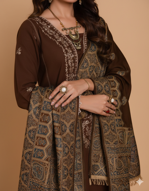 COCO-223 Dhanak Embroidered 3PC
