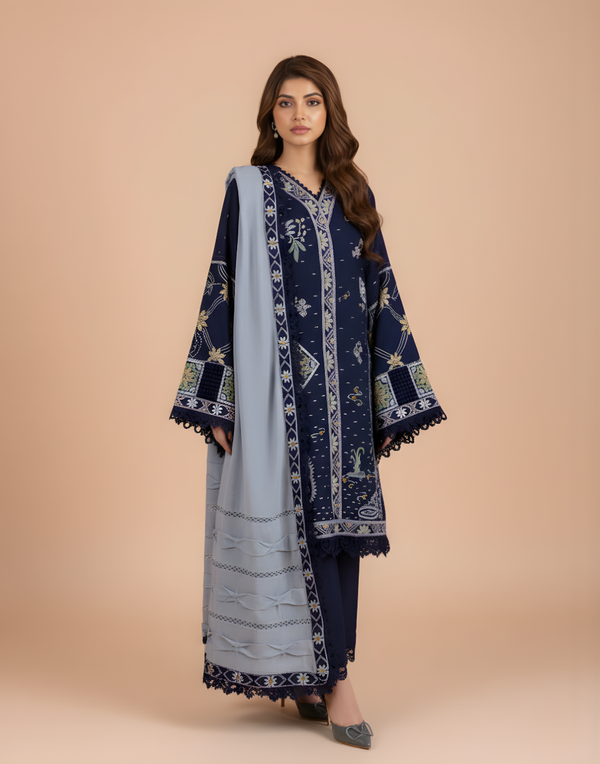COCO-234 Dhanak Embroidered 3Pc