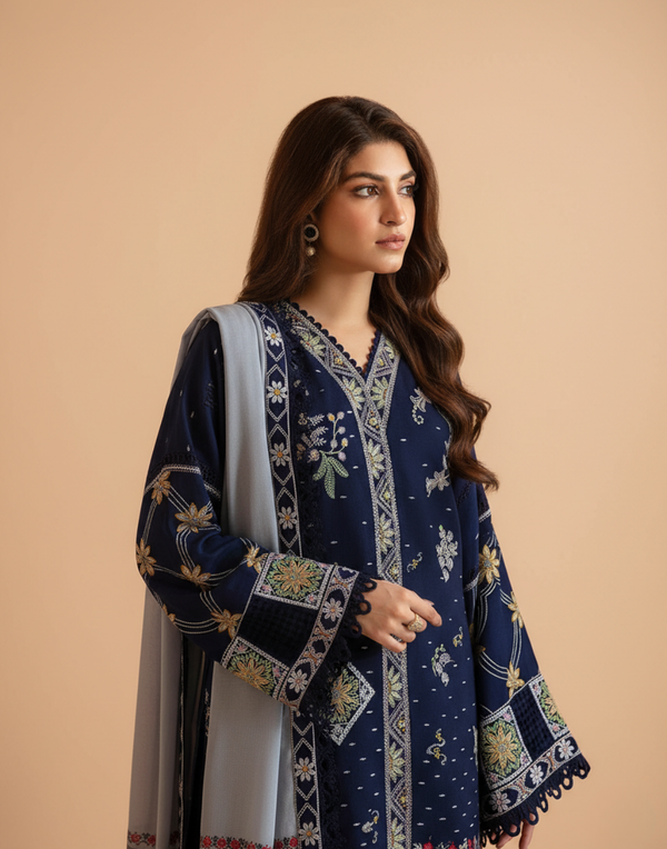 COCO-234 Dhanak Embroidered 3Pc