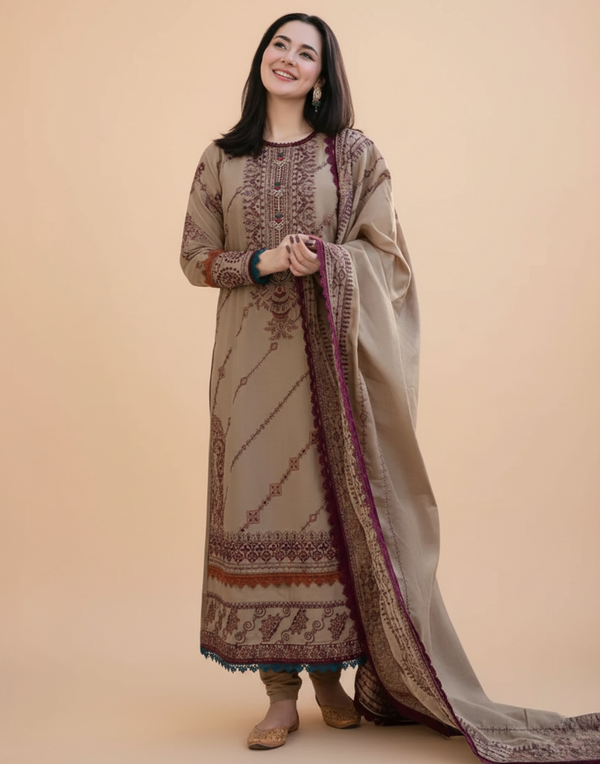Florant Flo-185 Embroidered Dhanak 3PC