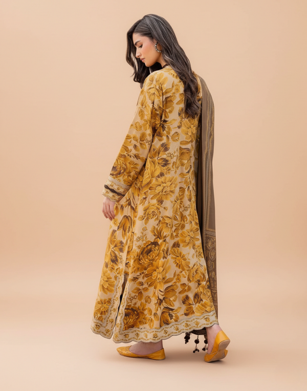 Baroque Mustard D-792 Printed Lawn 3PC