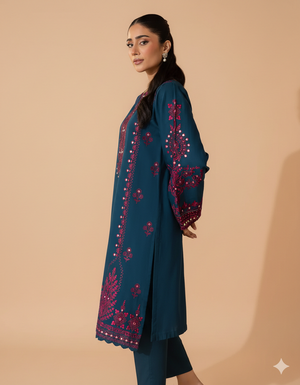 Sapphire D-909 Embroidered Dhanak 2PC