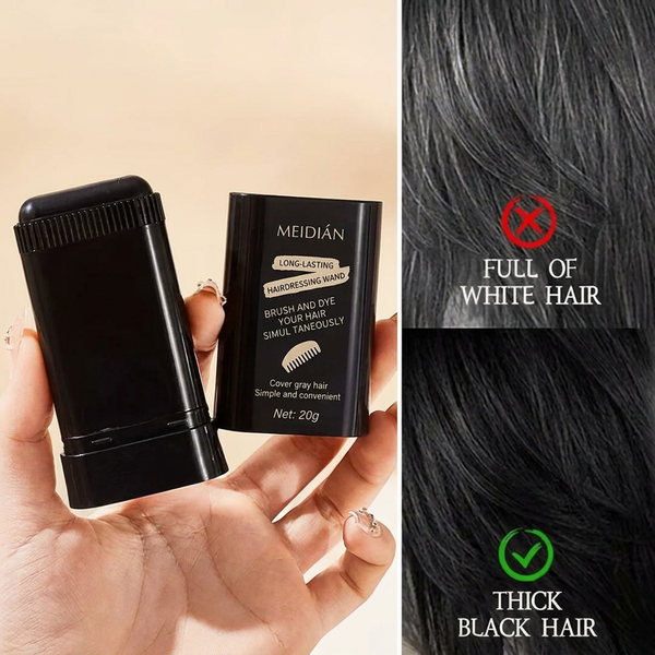 Hair Color Stick, Instant Gray Coverage, Natural Look, Waterproof Temporary Hair Dye for Men & Women