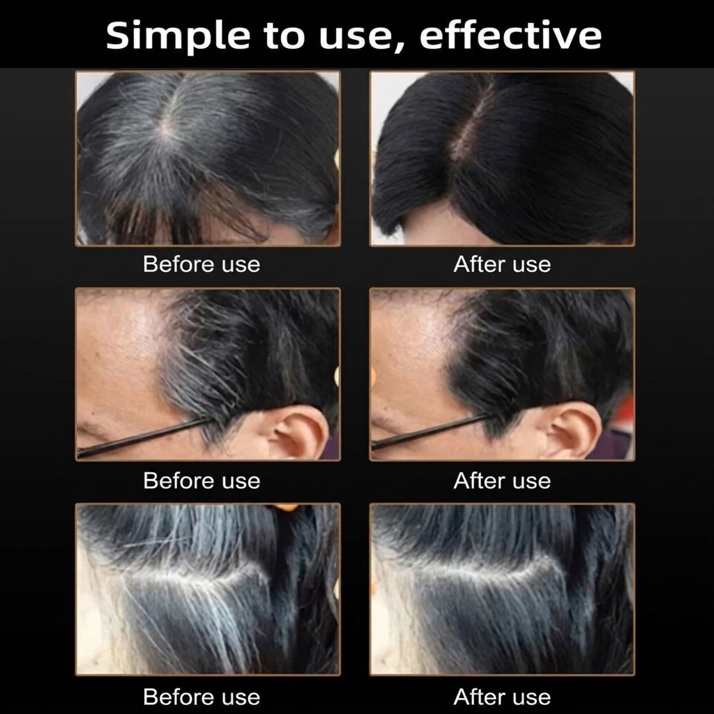 Hair Color Stick, Instant Gray Coverage, Natural Look, Waterproof Temporary Hair Dye for Men & Women