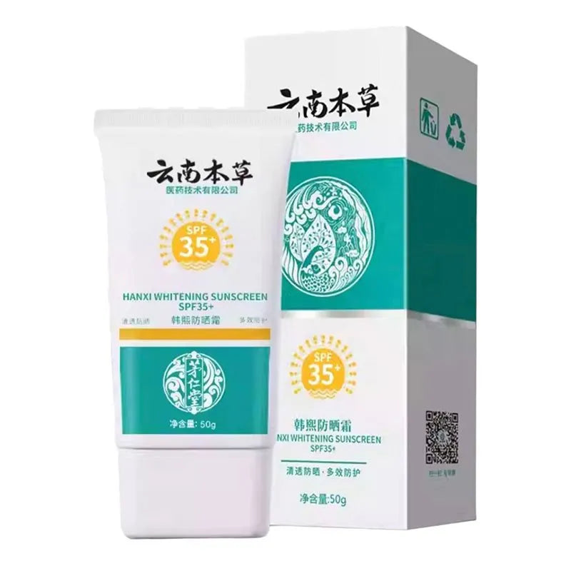 Hanxi Whitening Sunscreen SPF50+ PA+++ – UV Protection & Skin Brightening Sun Cream (50g)