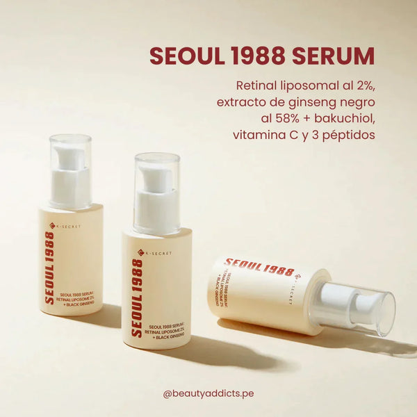 K-SECRET SEOUL 1988 Retinal Serum – 2% Advanced Retinal Liposome & 58% Black Ginseng Extract | Fine Lines & Skin Texture Refining Korean Skincare Serum