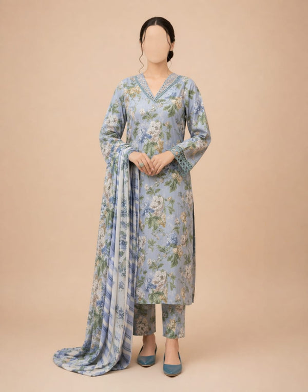 Sapphire D-802 Lawn Printed 3PC
